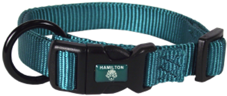 Hamilton Adjustable Dog Collar Teal 3/4" 16-22"