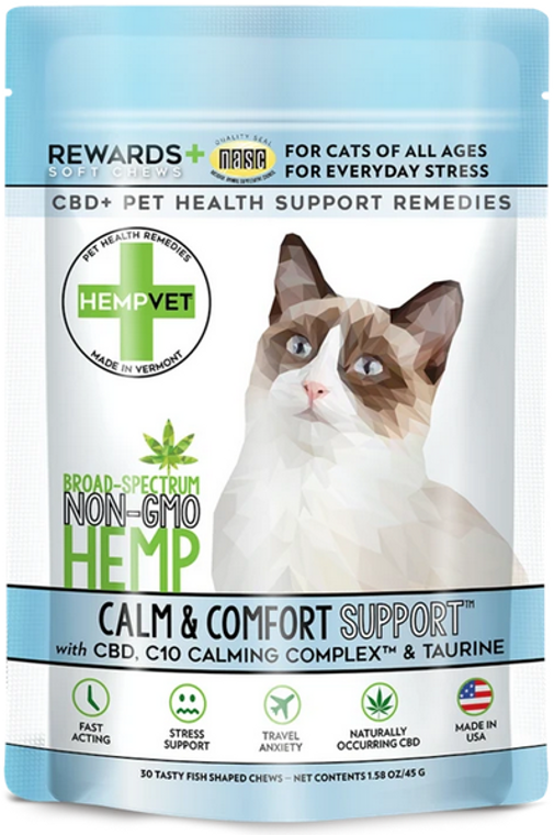 Reilly's Hempvet Calm & Comfort + 30 Count Support Cat