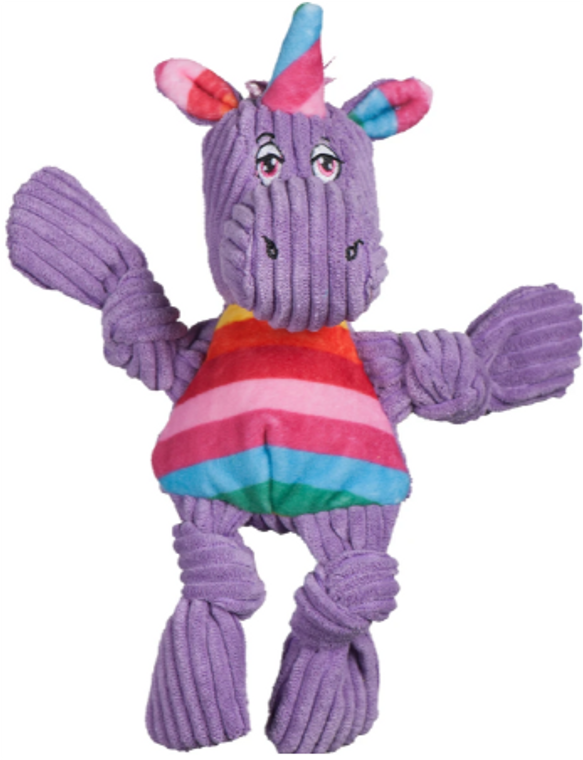 HuggleHound Small Knottie Rainbow Unicorn Dog Toy