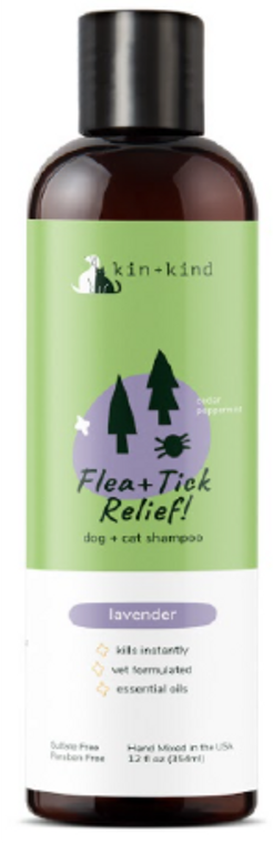 Kin+Kind Flea &Tick Shampoo Dog Or Cat 12oz