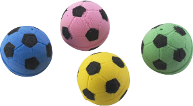 Ethical Pet 4 Pack Sponge Soccer Ball Cat Toy