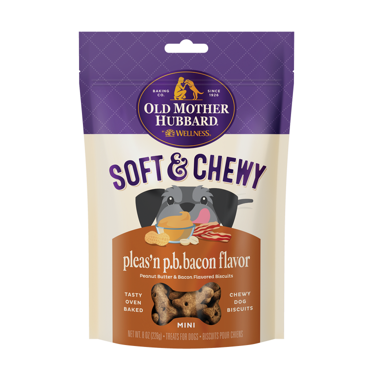 Old Mother Hubbard Mini Soft & Tasty Peanut Butter & Bacon Dog Treat 8oz