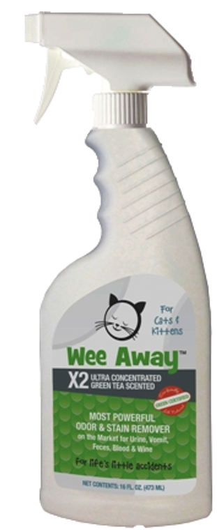 Wee Away X2 Ultra Concentrated Green Tea Stain & Odor Remover Cat 16oz