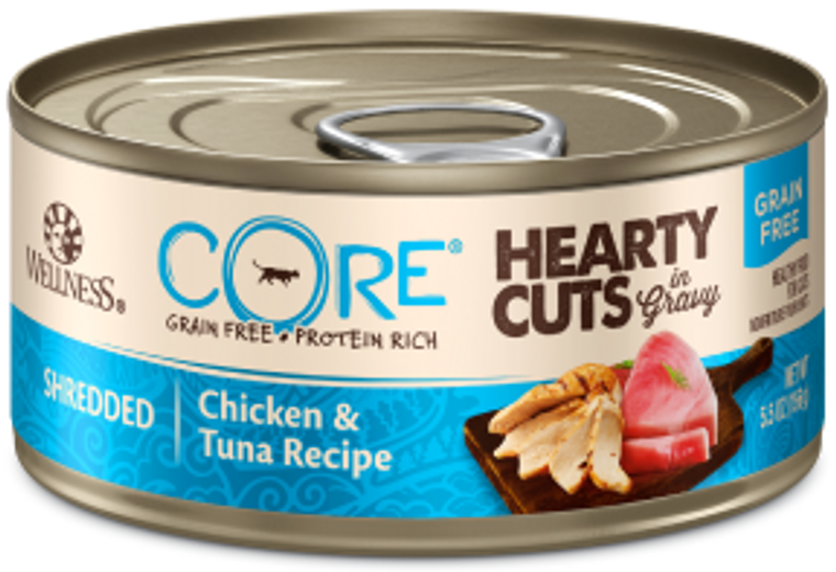 Wellness Core Hearty Cuts Chicken Tuna Cat Food 5.5oz