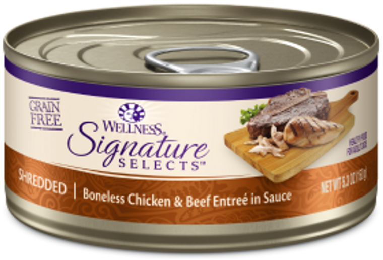 Wellness Core Signature Selects Shredded Chicken Beef Cat Food 2.8oz