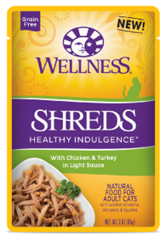 Wellness Healthy Indulgence Shredded Chicken Turkey Cat Food 3oz