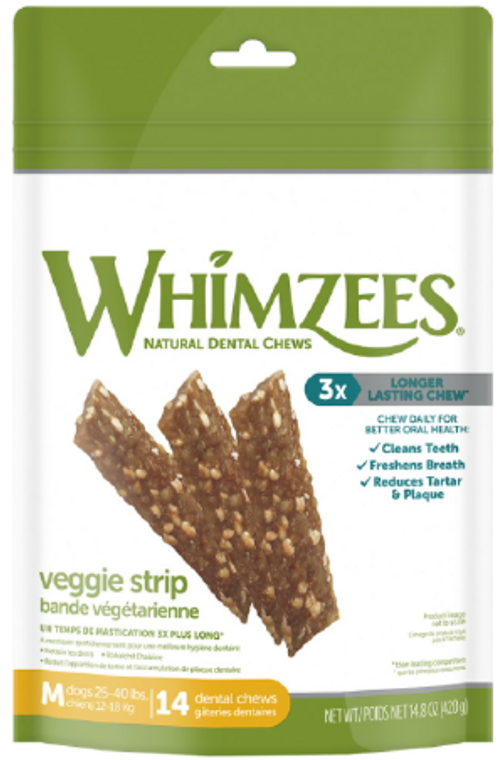 Whimzees Medium Veggie Dental Chew 14.8oz