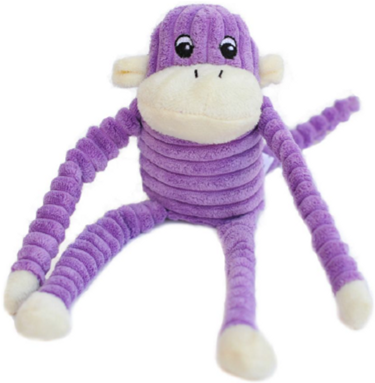 Zippy Paws Spencer Crinkle Monkey Purple Small