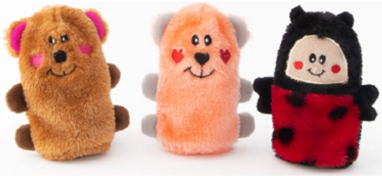 Zippy Paws Valentine's Squeakie Buddies 3-Pack