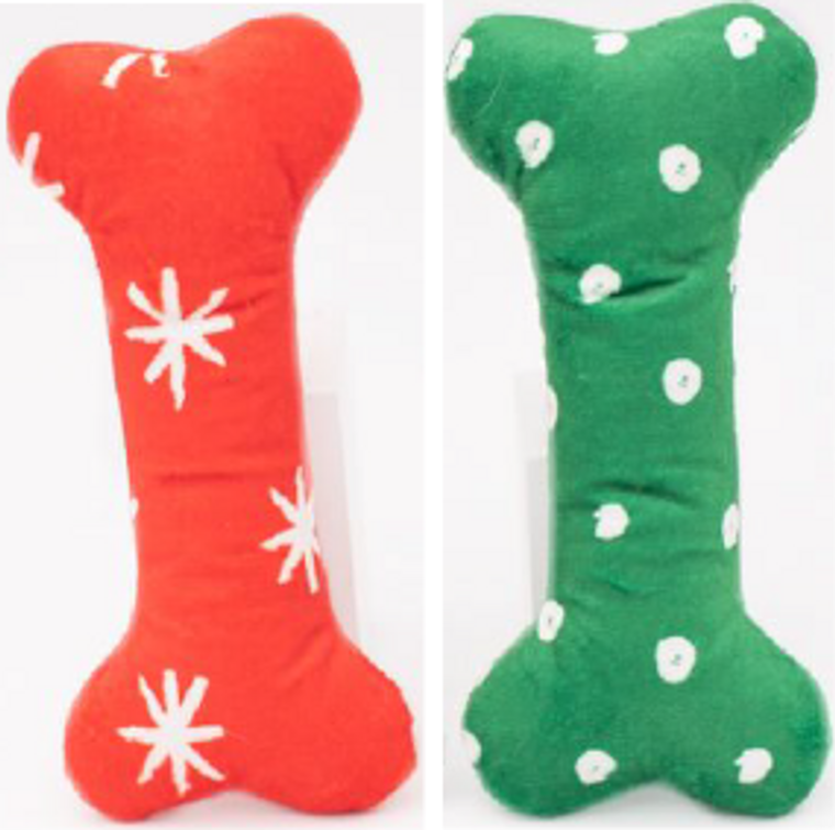 Zippy Paws Holiday Patterned Bones Large 2 Pack