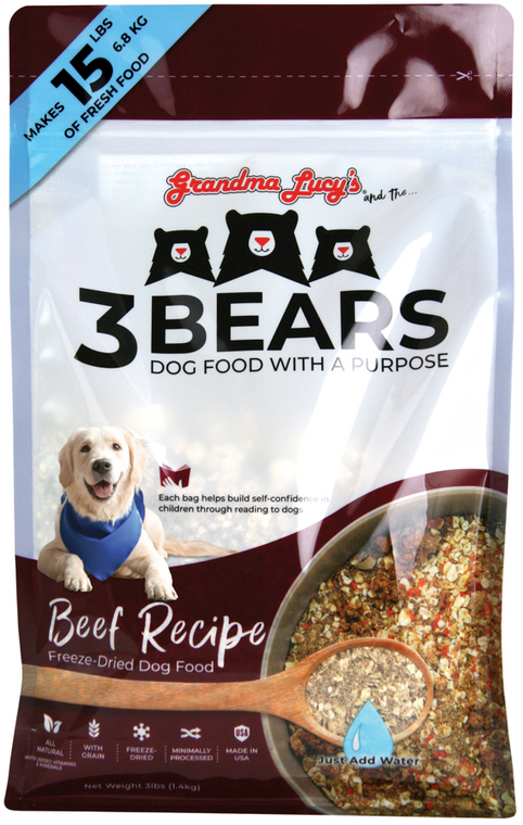 Grandma Lucy's 3 Bears Beef Dog Food 3lb