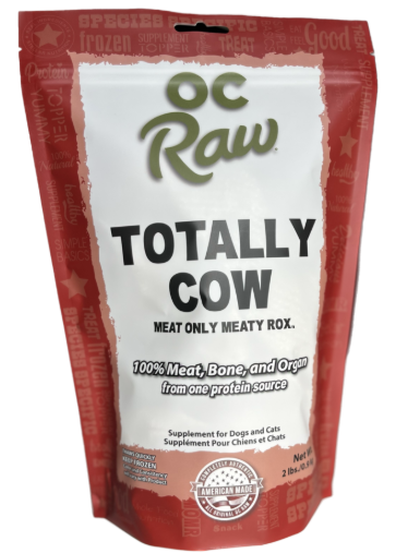 OC Raw Rox Meaty Totally Cow Treat Beef Dog Food 2lb