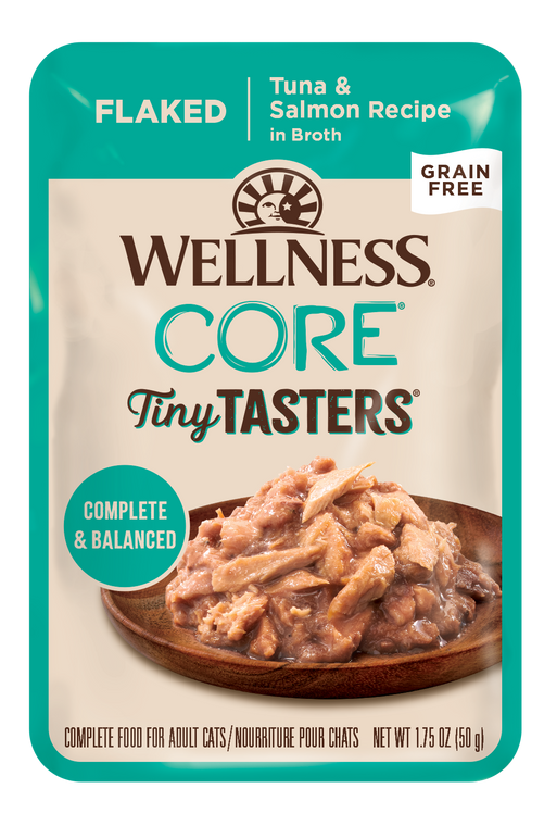 Wellness Core Tiny Tasters Flaked Tuna Salmon Pouch Cat Food 1.75oz