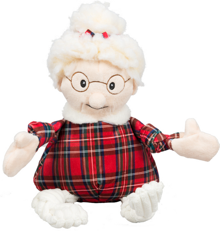 Huggle Hound HuggleFleece Mrs Claus Knottie with Tartan Plaid Small