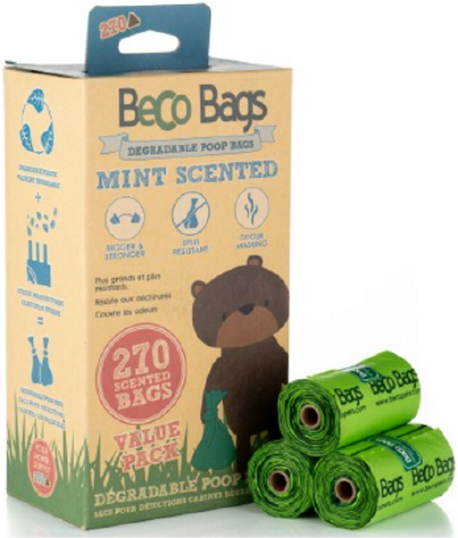 Beco Mint Scented Bags (270ct)18 Rolls 15ct Poop Bags