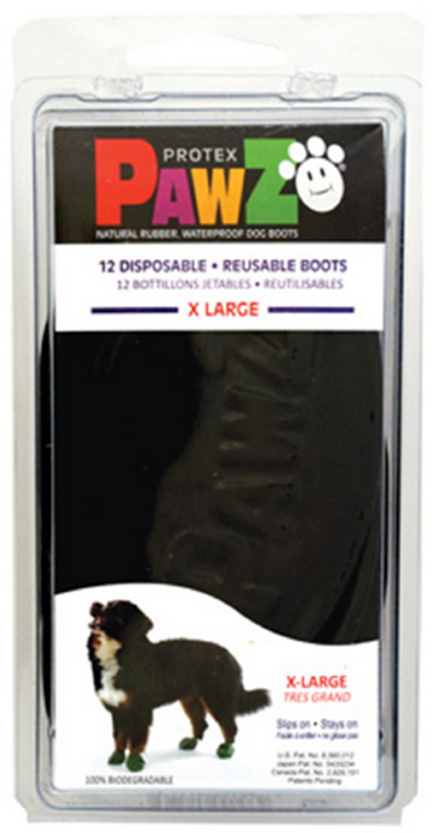 Pawz Dog Boots Black Extra Large