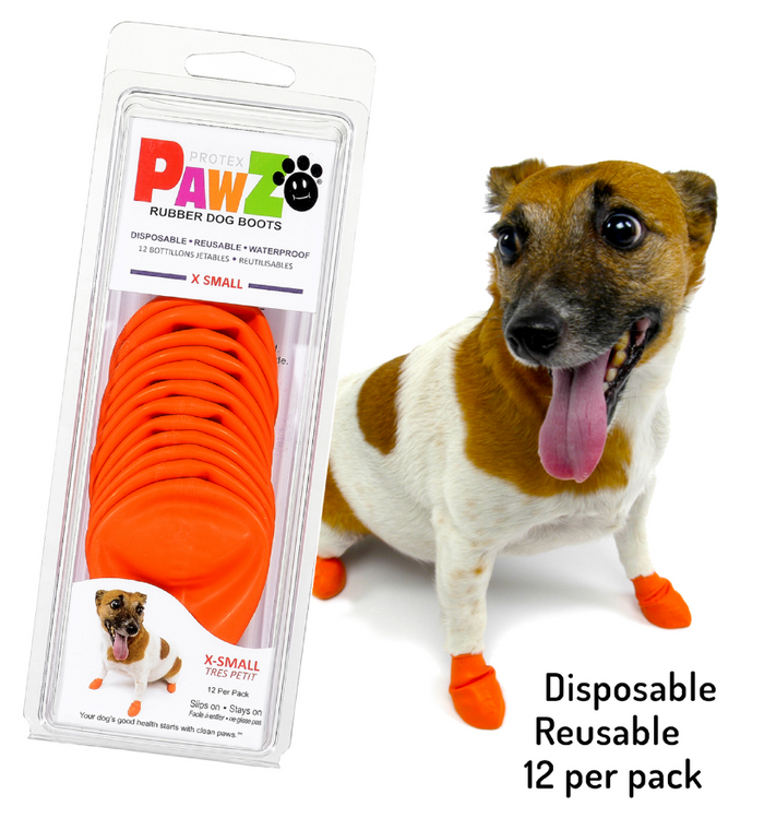 Pawz Dog Orange Boots Extra Small