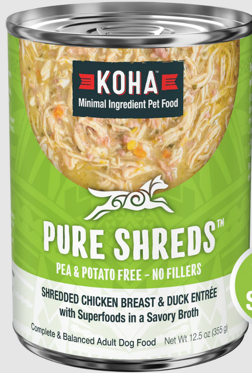 Koha Pure Shreds Chicken & Duck Canned Dog 12.5oz