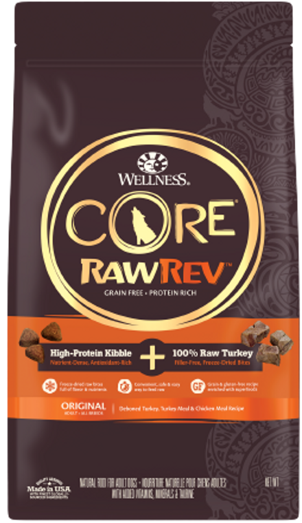 Wellness Core RawRev Turkey Chicken Adult Dog Food 20lb