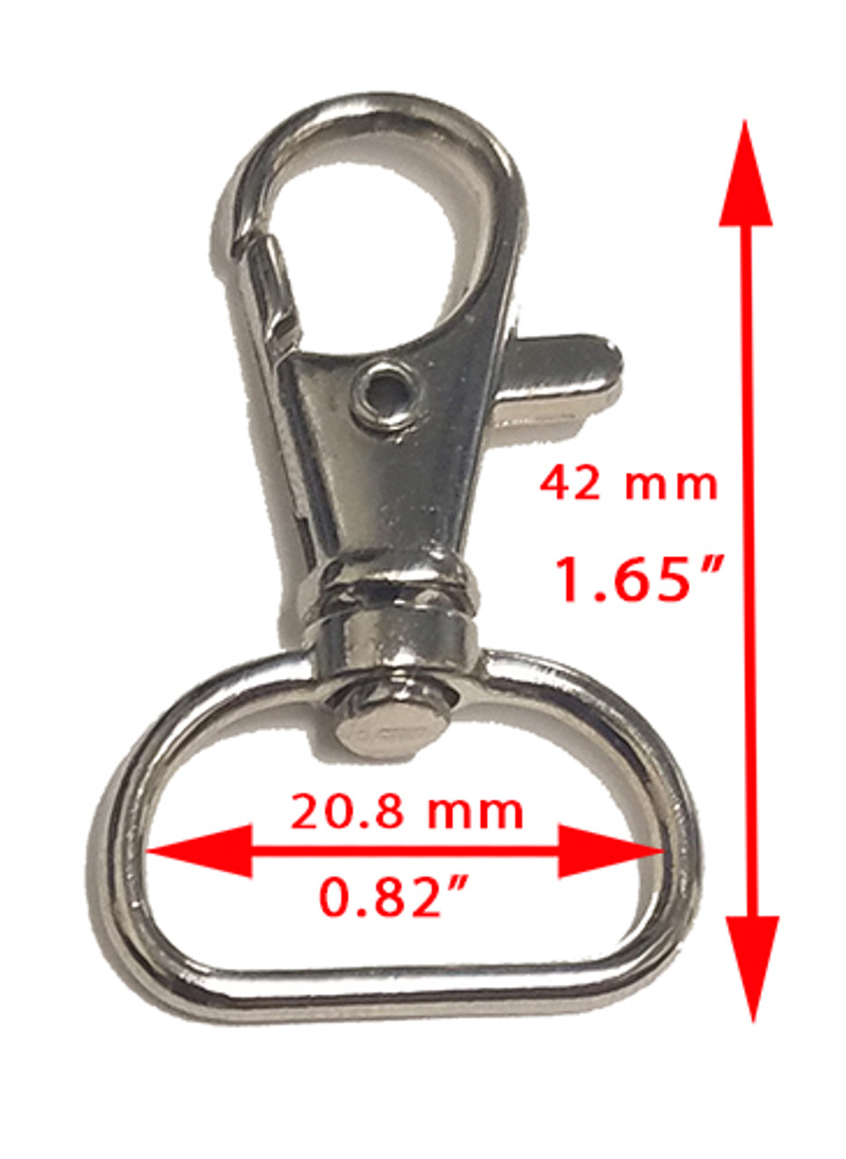 Metal Lanyard Hook Swivel Snap Lobster Clasp Clips 0.82 x 1.65 - 50  pcs-Free Shipping - Button Boy