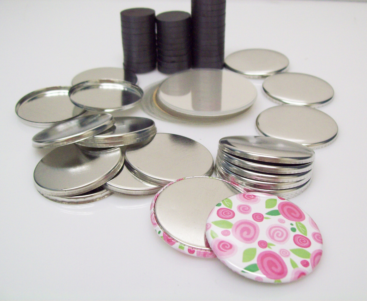 1 Inch Round Rubber Peel & Stick Magnets ONLY - NOT for 1 Buttons - 250