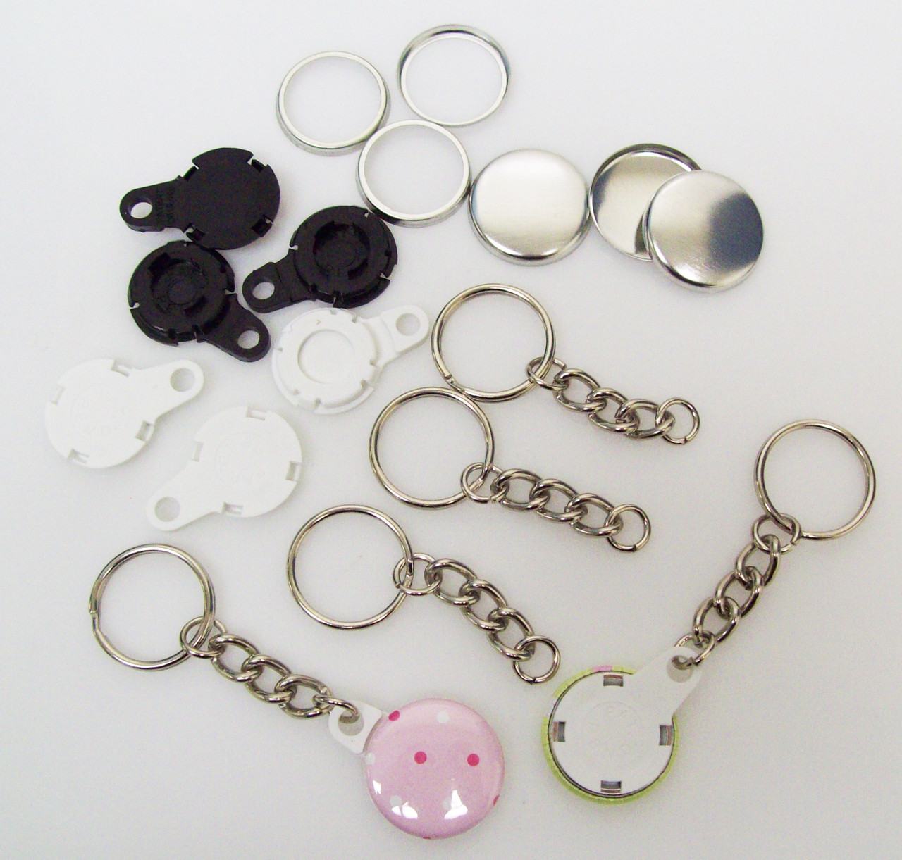 1”BLACK Versa Back CHAIN Key Chain Parts 100 pcs.-FREE SHIPPING