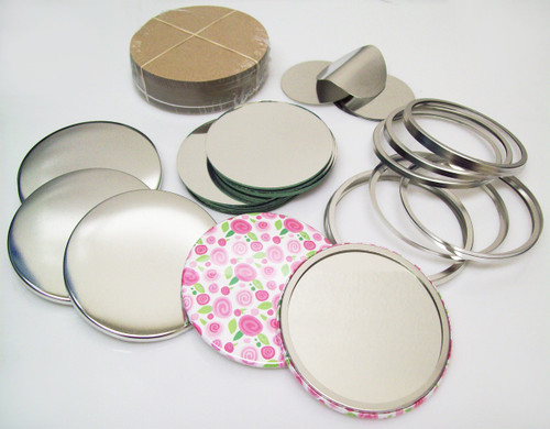 3" STD Tecre Mirror Button Parts 3 Inch - Makes 300 Pocket Cosmetic Mirror Buttons-FREE SHIPPING
