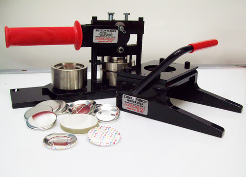 1.75" Tecre Button Making Kit 1-3/4 Inch  Machine + Graphic Punch + 1000 Pin Back Button Parts