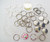 1" WHITE Versa Back Split Ring with Plastic Tab Key Chain Complete Button Parts 250 pcs.-FREE SHIPPING