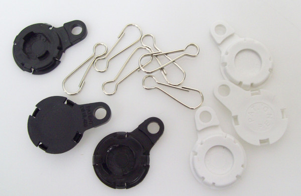 500 Black or White  1" Versa Back & Zipper Pull ONLY- for use with Tecre 1" Buttons (Button Parts NOT Included)