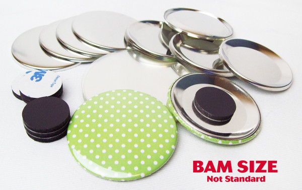 BAM Size 2-3/8" (2-1/4") INDENTED BACK Magnet Parts for Button Making Machines - 100 pcs