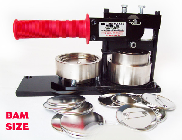 3" BAM Size Kit - Tecre Button Maker + 500 Complete Pin Back Parts