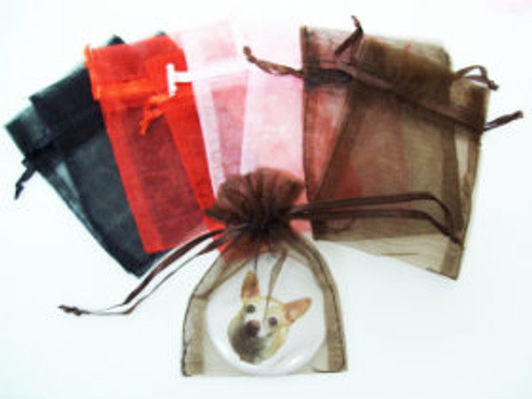 12 Sheer Organza Bags 3" x 4"  - Pack of 12- Choose your color