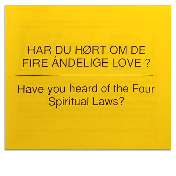 4 Spiritual Laws, Danish and English. Front cover