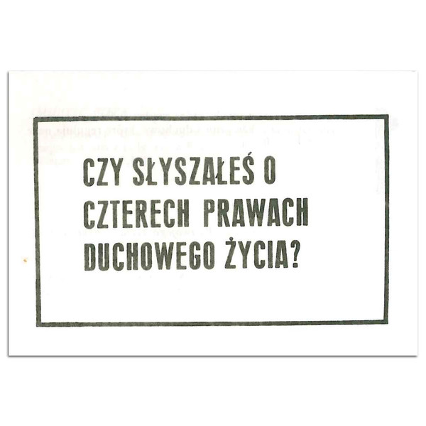 Four Spiritual Laws (Polish). Front cover