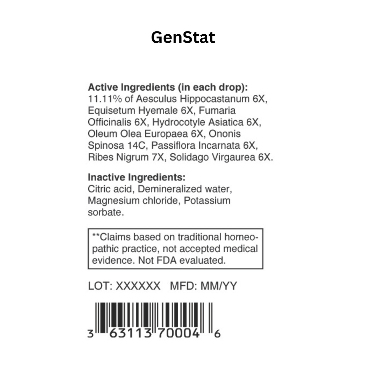 GenStat Homeopathic Remedy