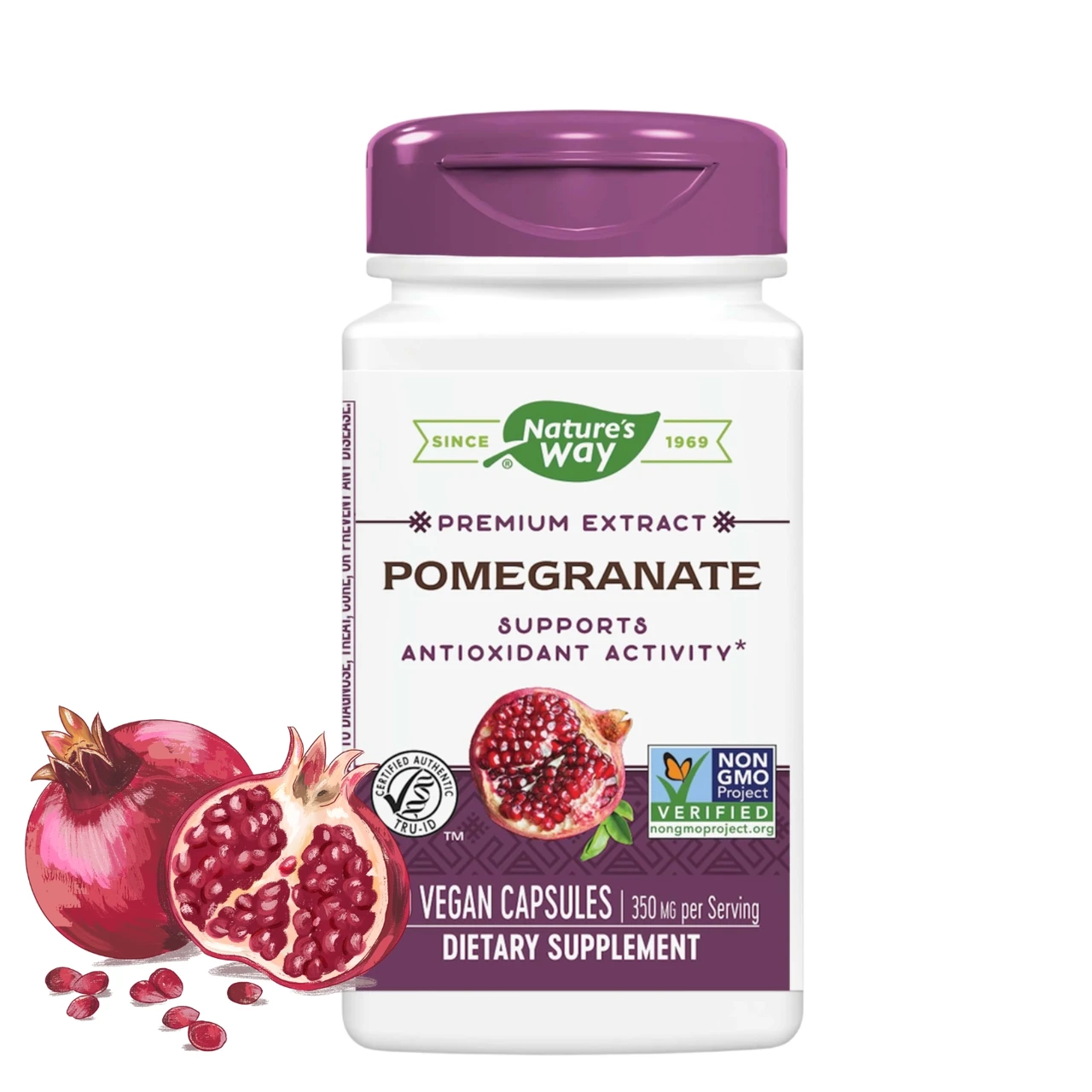 Pomegranate 60 capsules Standardized Extract Supports Antioxidant Activity