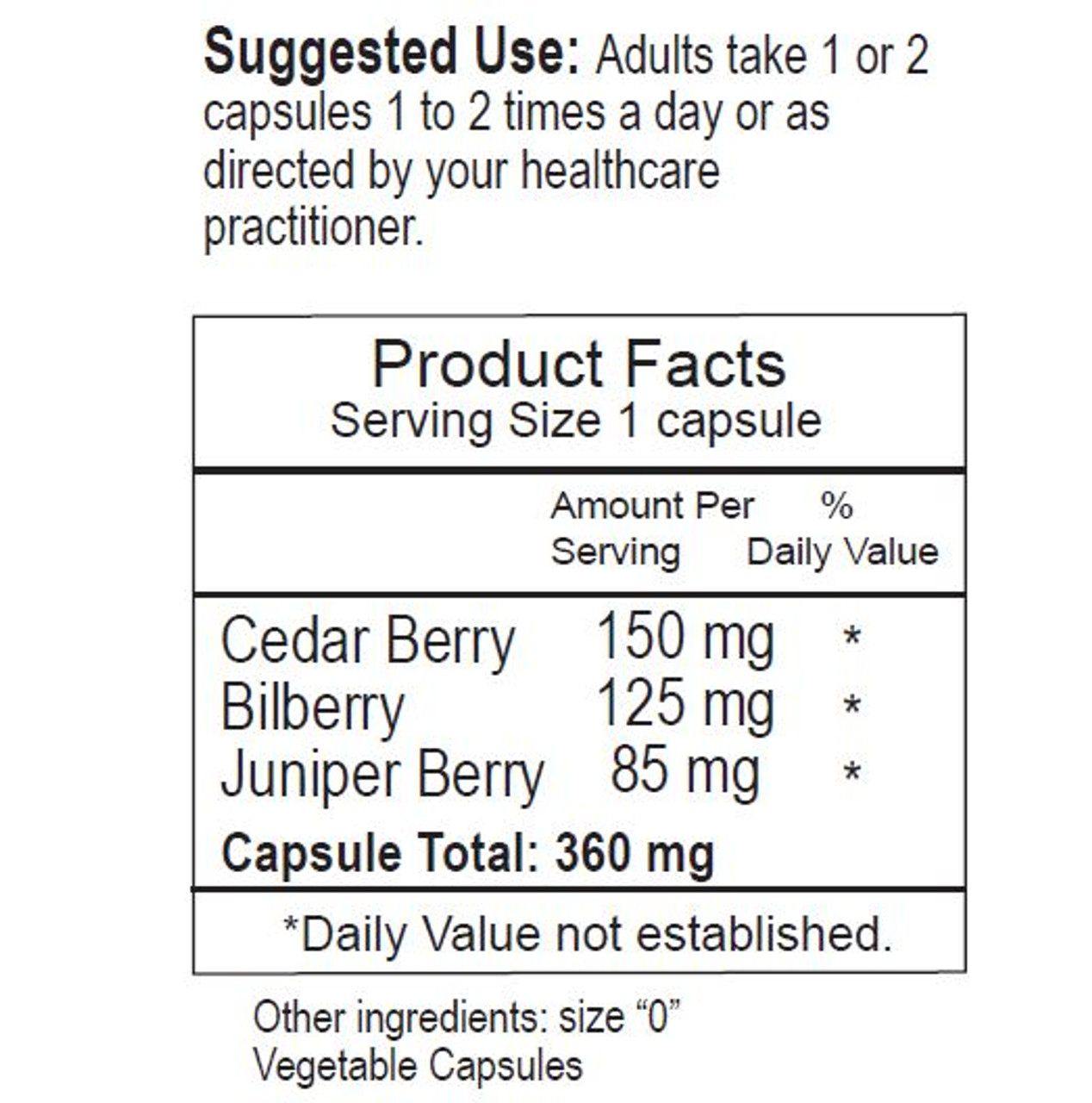 Very Berry Herbal Caps Label