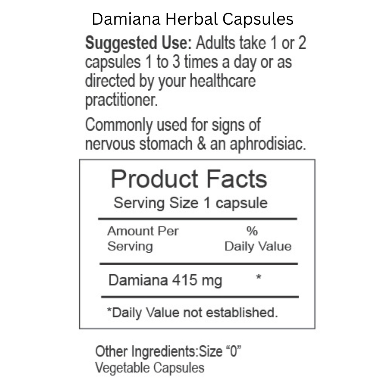 Damiana Herbal Capsules