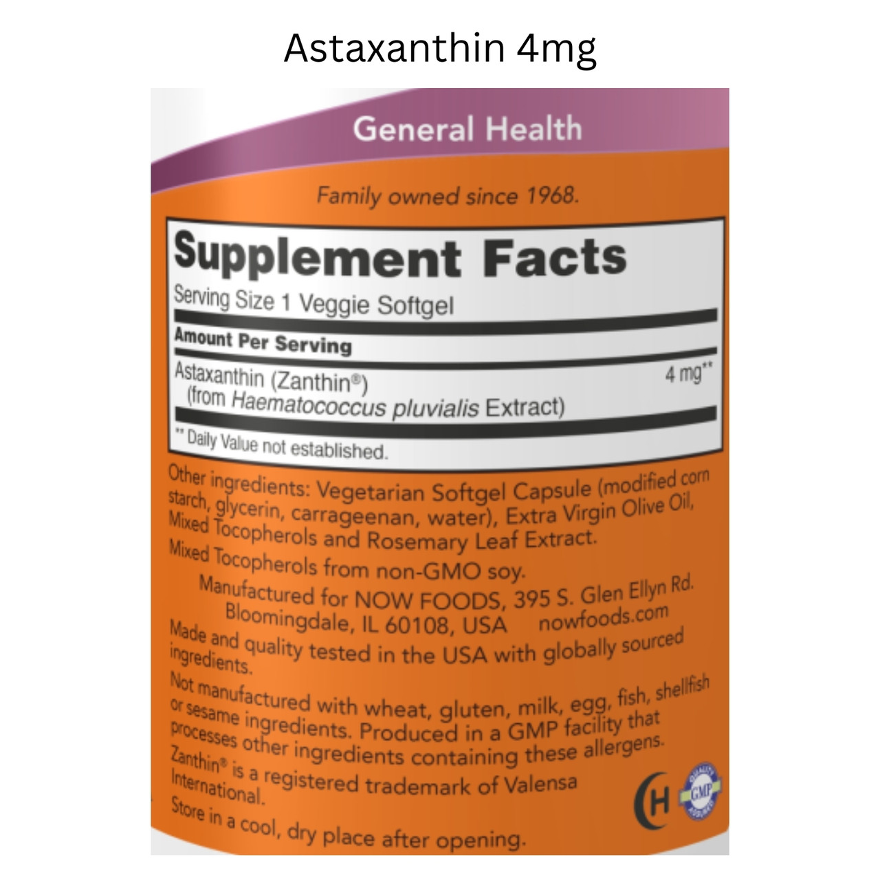 Astaxanthin 4mg