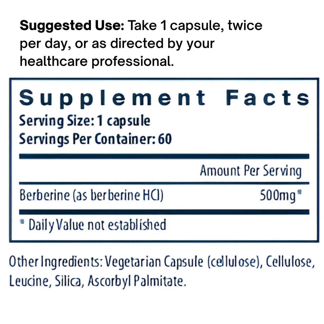 Berberine 500 mg Dietary Supplement