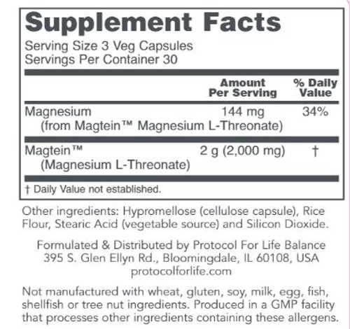 ProtoSorb Magtein Magnesium L-Threonate Label