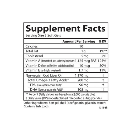 Cod Liver Oil Minis 280 mg Cod Liver Oil Minis 280 mg