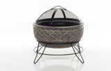 Earthenware Large Lattice Fire Pit w/ stand + screen