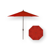 9' Push Button Tilt Umbrella, Bronze Frame - Red