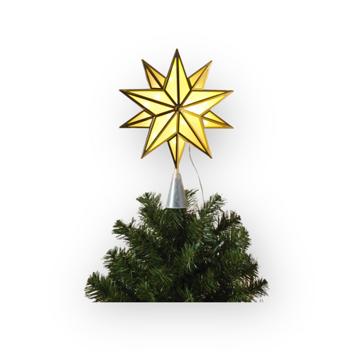 Lighted Gold Snowflake Tree Topper