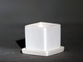 Cube Pot With Detached Saucers, Matte White - 2.5" X 2.5"