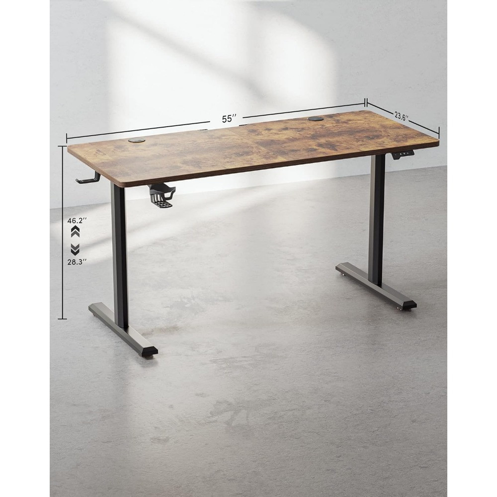 Dimensional diagram of desk with measurements