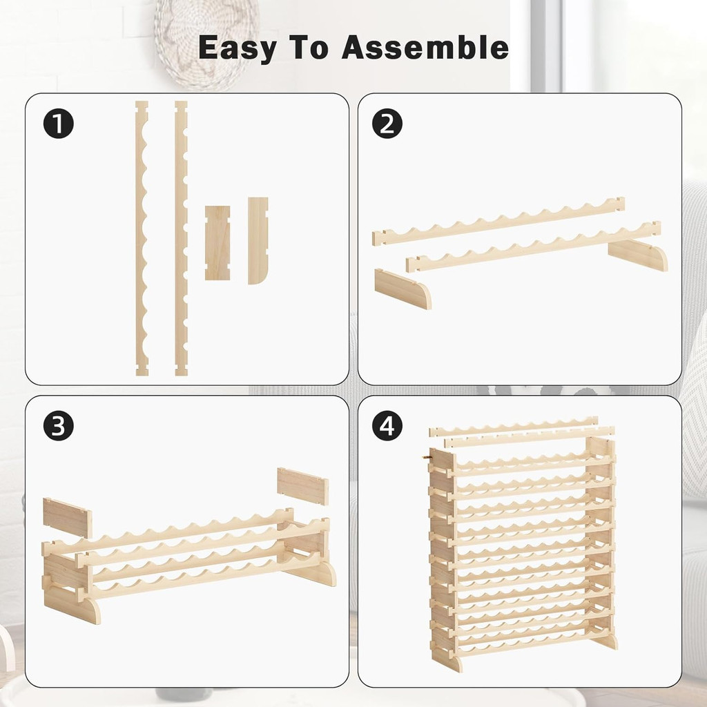 Easy to assemble stackable wine rack step-by-step
