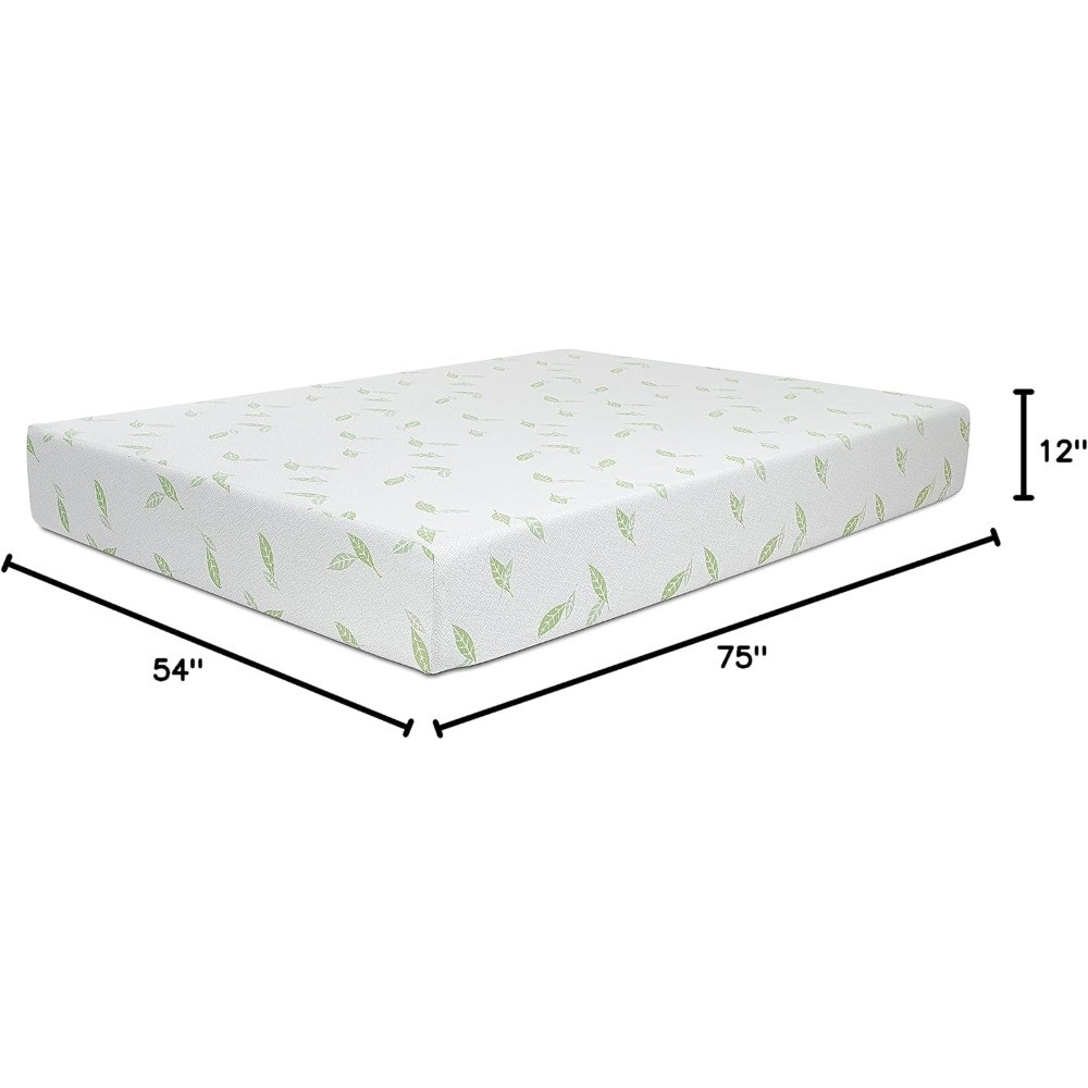 Full-size 12-inch mattress dimensions diagram
